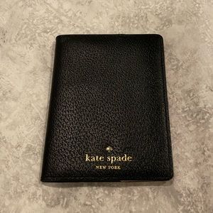 Kate Spade leather passport holder - black & gold